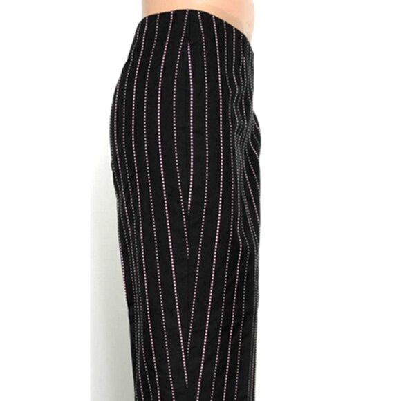 Carlisle black and pink dotted striped ankle grazer pants - Picture 7 of 9